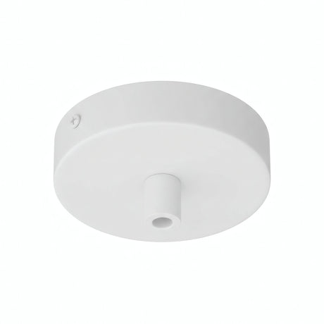 Zylindrischer Mini-Baldachin aus Metall, Ø 83 mm — 1 zentrale Bohrung / Zylindrisch, Metall / Weiß matt