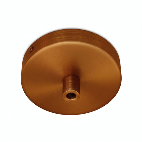 Zylindrischer Mini-Baldachin aus Metall, Ø 83 mm — 1 zentrale Bohrung / Zylindrisch, Metall / Satiniertes Kupfer