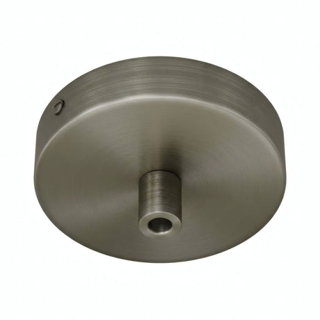Zylindrischer Mini-Baldachin aus Metall, Ø 83 mm — 1 zentrale Bohrung / Zylindrisch, Metall / Satiniertes Titan