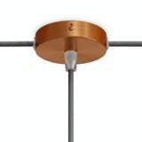 Zylindrischer Mini-Baldachin aus Metall, Ø 83 mm — 1 zentrale und 2 seitliche Bohrungen / Konisch, Thermoplast / Satiniertes Kupfer