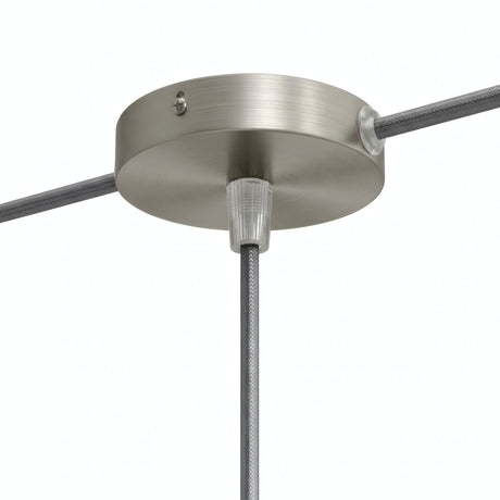 Zylindrischer Mini-Baldachin aus Metall, Ø 83 mm — 1 zentrale und 2 seitliche Bohrungen / Konisch, Thermoplast / Satiniertes Titan