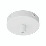 Zylindrischer Mini-Baldachin aus Metall, Ø 83 mm — 1 zentrale und 2 seitliche Bohrungen / Zylindrisch, Metall / Weiß matt