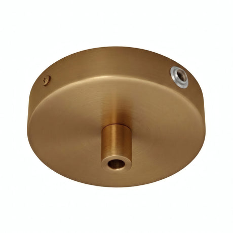 Zylindrischer Mini-Baldachin aus Metall, Ø 83 mm — 1 zentrale und 2 seitliche Bohrungen / Zylindrisch, Metall / Satinierte Bronze
