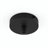 Zylindrischer Mini-Baldachin aus Metall, Ø 83 mm — 1 zentrale und 2 seitliche Bohrungen / Zylindrisch, Metall / Schwarz