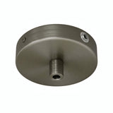 Zylindrischer Mini-Baldachin aus Metall, Ø 83 mm — 1 zentrale und 2 seitliche Bohrungen / Zylindrisch, Metall / Satiniertes Titan