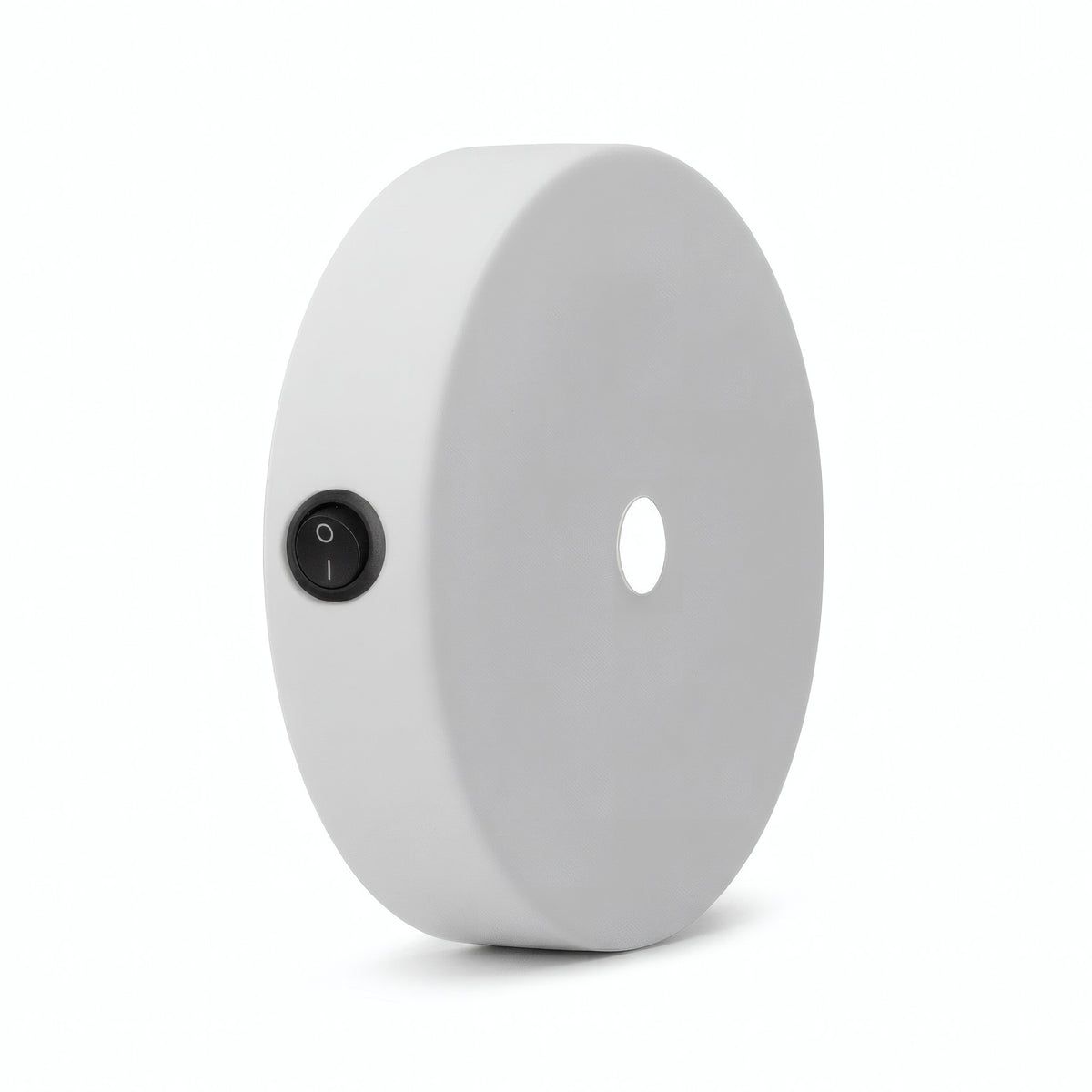 Zylindrischer Mini-Metallbaldachin mit Schalter, Ø 83 mm — Weiß matt
