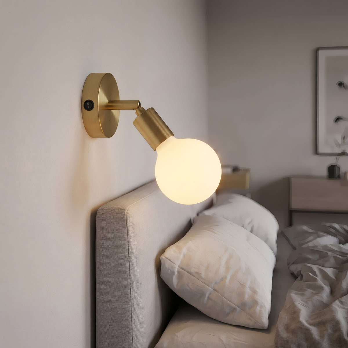 Zylindrischer Mini-Metallbaldachin mit Schalter, Ø 83 mm — Satinierte Bronze