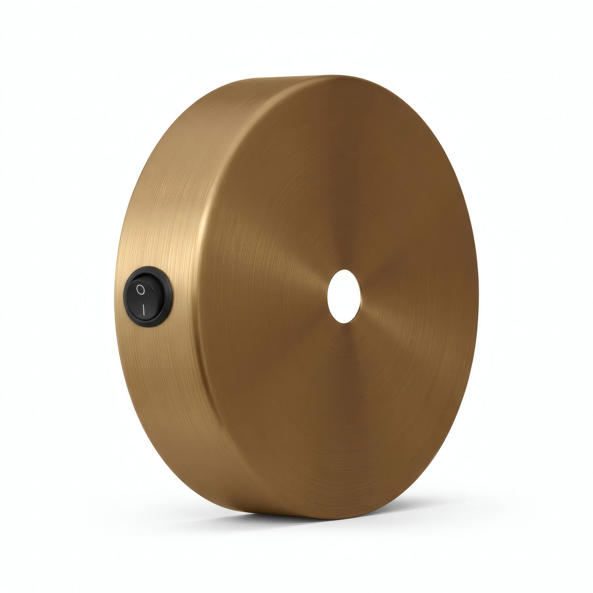 Zylindrischer Mini-Metallbaldachin mit Schalter, Ø 83 mm — Satinierte Bronze