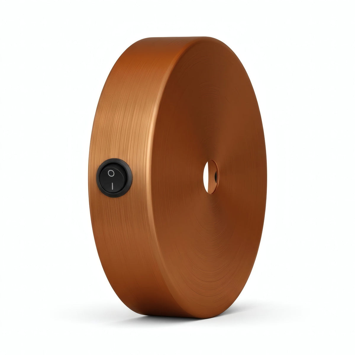 Zylindrischer Mini-Metallbaldachin mit Schalter, Ø 83 mm — Satiniertes Kupfer