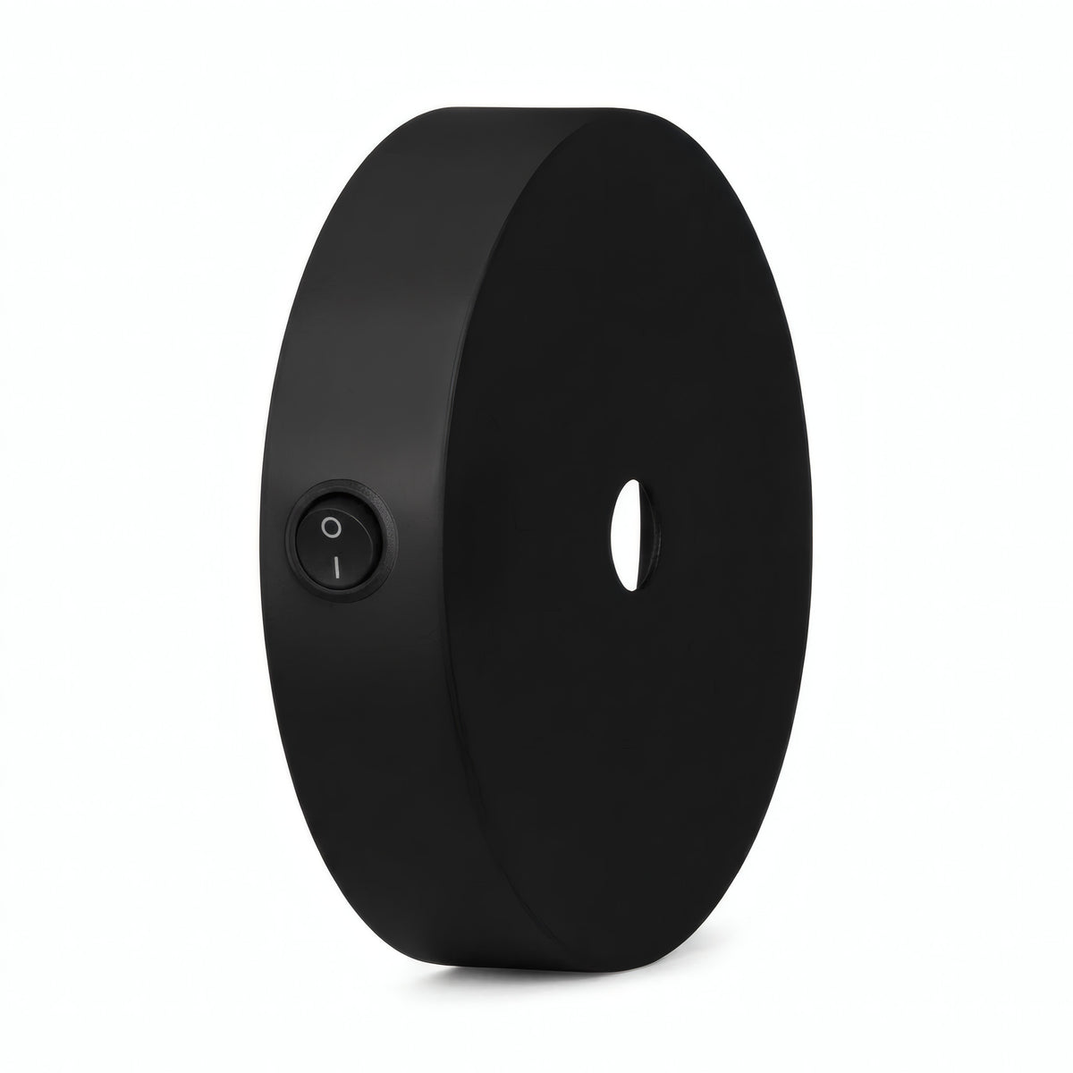 Zylindrischer Mini-Metallbaldachin mit Schalter, Ø 83 mm — Schwarz