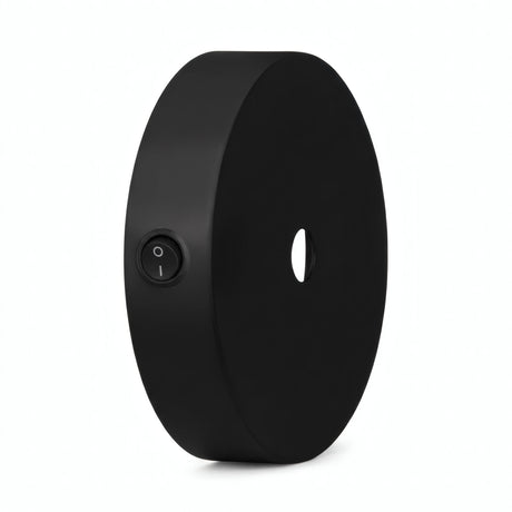 Zylindrischer Mini-Metallbaldachin mit Schalter, Ø 83 mm — Schwarz