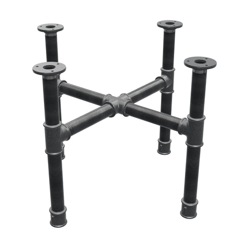 Couchtisch-Gestell, Kreuzfuß, Gusseisen und Stahl Ø 34 mm, 56 × 56 cm, Höhe 42 cm