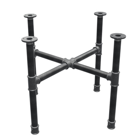 Couchtisch-Gestell, Kreuzfuß, Gusseisen und Stahl Ø 34 mm, 66 × 66 cm, Höhe 52 cm