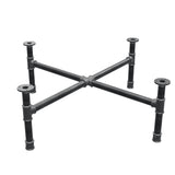 Couchtisch-Gestell, Kreuzfuß, Gusseisen und Stahl Ø 34 mm, 96 × 96 cm, Höhe 32 cm