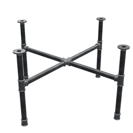 Couchtisch-Gestell, Kreuzfuß, Gusseisen und Stahl Ø 34 mm, 96 × 96 cm, Höhe 52 cm