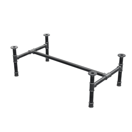 Couchtisch-Gestell, H-Form, Gusseisen und Stahl Ø 34 mm, 102 × 56 cm, Höhe 32 cm