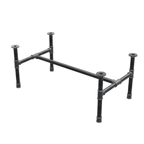 Couchtisch-Gestell, H-Form, Gusseisen und Stahl Ø 34 mm, 102 × 56 cm, Höhe 42 cm