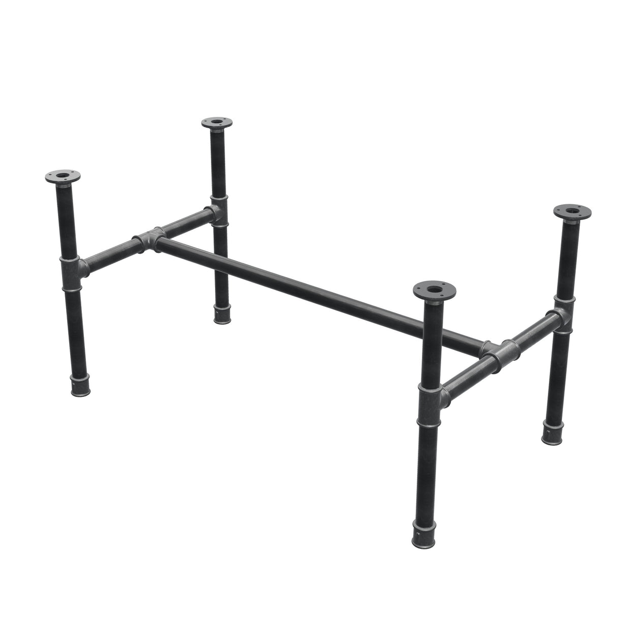 Couchtisch-Gestell, H-Form, Gusseisen und Stahl Ø 34 mm, 102 × 56 cm, Höhe 52 cm