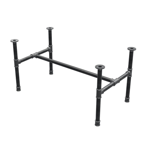 Couchtisch-Gestell, H-Form, Gusseisen und Stahl Ø 34 mm, 102 × 56 cm, Höhe 52 cm