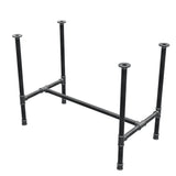 Esstisch-Gestell, H-Form, Gusseisen und Stahl Ø 34 mm, 102 × 56 cm, Höhe 75 cm