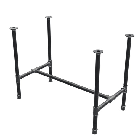 Esstisch-Gestell, H-Form, Gusseisen und Stahl Ø 34 mm, 102 × 56 cm, Höhe 75 cm