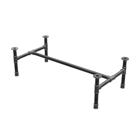 Couchtisch-Gestell, H-Form, Gusseisen und Stahl Ø 34 mm, 112 × 56 cm, Höhe 32 cm