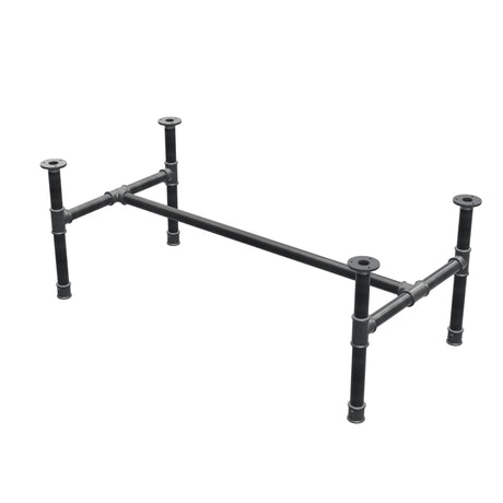 Couchtisch-Gestell, H-Form, Gusseisen und Stahl Ø 34 mm, 112 × 56 cm, Höhe 42 cm