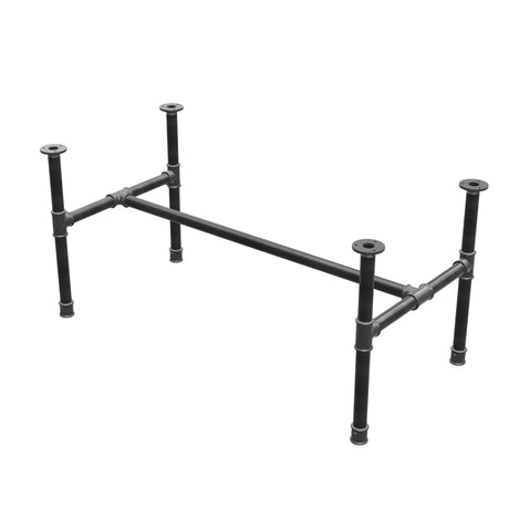 Couchtisch-Gestell, H-Form, Gusseisen und Stahl Ø 34 mm, 112 × 56 cm, Höhe 52 cm