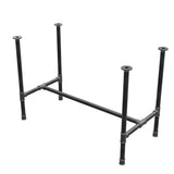 Esstisch-Gestell, H-Form, Gusseisen und Stahl Ø 34 mm, 112 × 56 cm, Höhe 75 cm