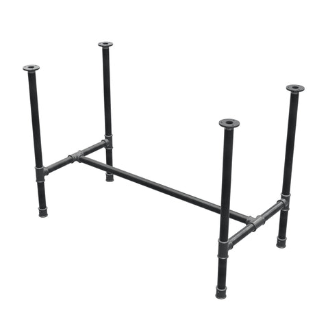 Esstisch-Gestell, H-Form, Gusseisen und Stahl Ø 34 mm, 112 × 56 cm, Höhe 75 cm
