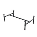 Couchtisch-Gestell, H-Form, Gusseisen und Stahl Ø 34 mm, 112 × 66 cm, Höhe 32 cm