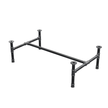 Couchtisch-Gestell, H-Form, Gusseisen und Stahl Ø 34 mm, 112 × 66 cm, Höhe 32 cm