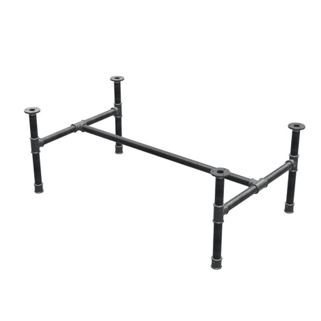 Couchtisch-Gestell, H-Form, Gusseisen und Stahl Ø 34 mm, 112 × 66 cm, Höhe 42 cm