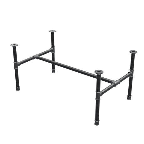 Couchtisch-Gestell, H-Form, Gusseisen und Stahl Ø 34 mm, 112 × 66 cm, Höhe 52 cm