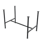 Esstisch-Gestell, H-Form, Gusseisen und Stahl Ø 34 mm, 112 × 66 cm, Höhe 75 cm