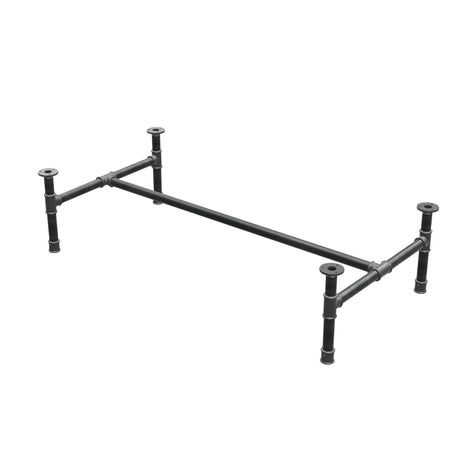 Couchtisch-Gestell, H-Form, Gusseisen und Stahl Ø 34 mm, 132 × 66 cm, Höhe 32 cm