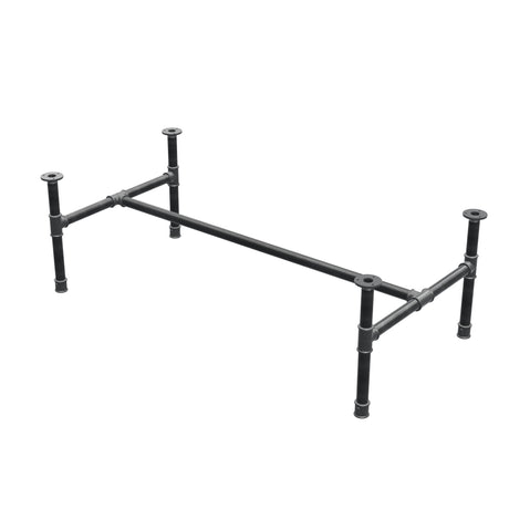 Couchtisch-Gestell, H-Form, Gusseisen und Stahl Ø 34 mm, 132 × 66 cm, Höhe 42 cm