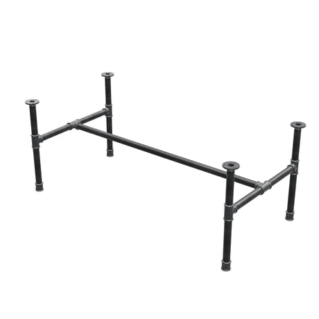 Couchtisch-Gestell, H-Form, Gusseisen und Stahl Ø 34 mm, 132 × 66 cm, Höhe 52 cm