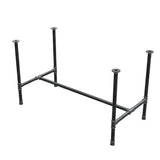 Esstisch-Gestell, H-Form, Gusseisen und Stahl Ø 34 mm, 132 × 66 cm, Höhe 75 cm