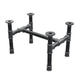 Couchtisch-Gestell, H-Form, Gusseisen und Stahl Ø 34 mm, 52 × 36 cm, Höhe 32 cm