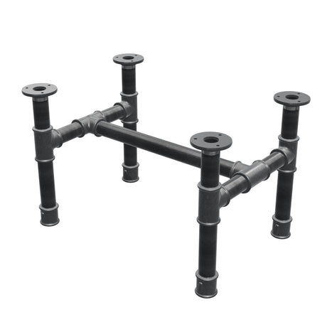 Couchtisch-Gestell, H-Form, Gusseisen und Stahl Ø 34 mm, 52 × 36 cm, Höhe 32 cm
