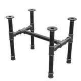 Couchtisch-Gestell, H-Form, Gusseisen und Stahl Ø 34 mm, 52 × 36 cm, Höhe 42 cm