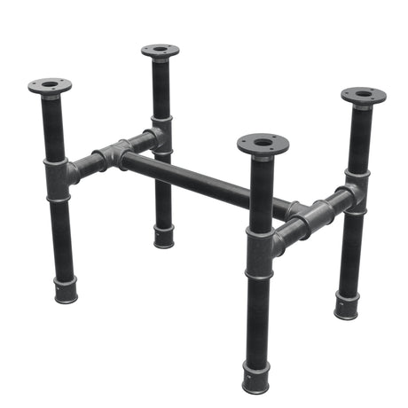 Couchtisch-Gestell, H-Form, Gusseisen und Stahl Ø 34 mm, 52 × 36 cm, Höhe 42 cm