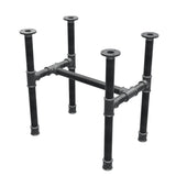 Couchtisch-Gestell, H-Form, Gusseisen und Stahl Ø 34 mm, 52 × 36 cm, Höhe 52 cm