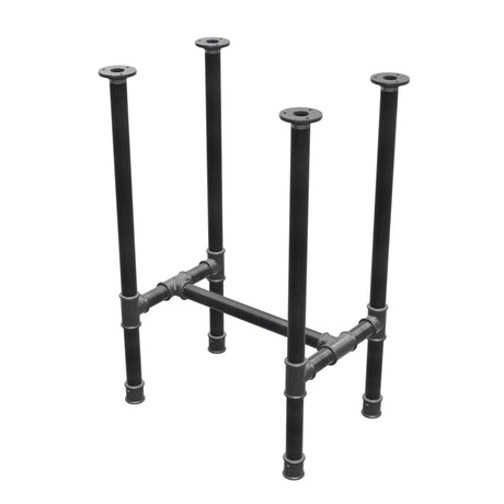 Esstisch-Gestell, H-Form, Gusseisen und Stahl Ø 34 mm, 52 × 36 cm, Höhe 75 cm