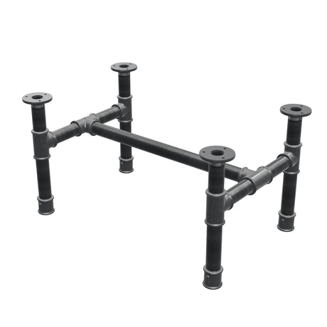Couchtisch-Gestell, H-Form, Gusseisen und Stahl Ø 34 mm, 62 × 40 cm, Höhe 32 cm