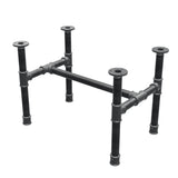 Couchtisch-Gestell, H-Form, Gusseisen und Stahl Ø 34 mm, 62 × 40 cm, Höhe 42 cm