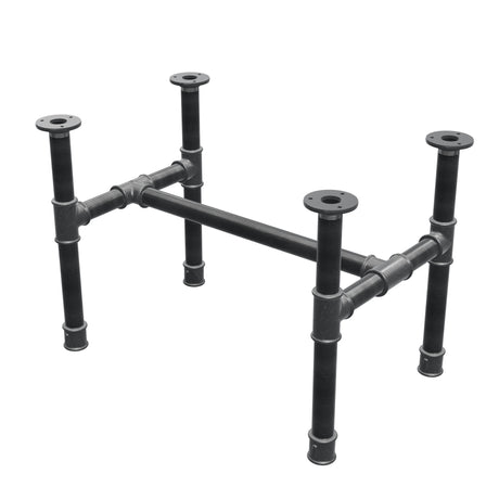Couchtisch-Gestell, H-Form, Gusseisen und Stahl Ø 34 mm, 62 × 40 cm, Höhe 42 cm