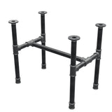 Couchtisch-Gestell, H-Form, Gusseisen und Stahl Ø 34 mm, 62 × 40 cm, Höhe 52 cm