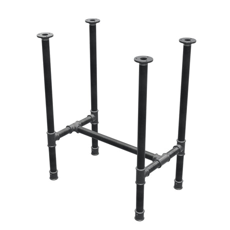 Esstisch-Gestell, H-Form, Gusseisen und Stahl Ø 34 mm, 62 × 40 cm, Höhe 75 cm